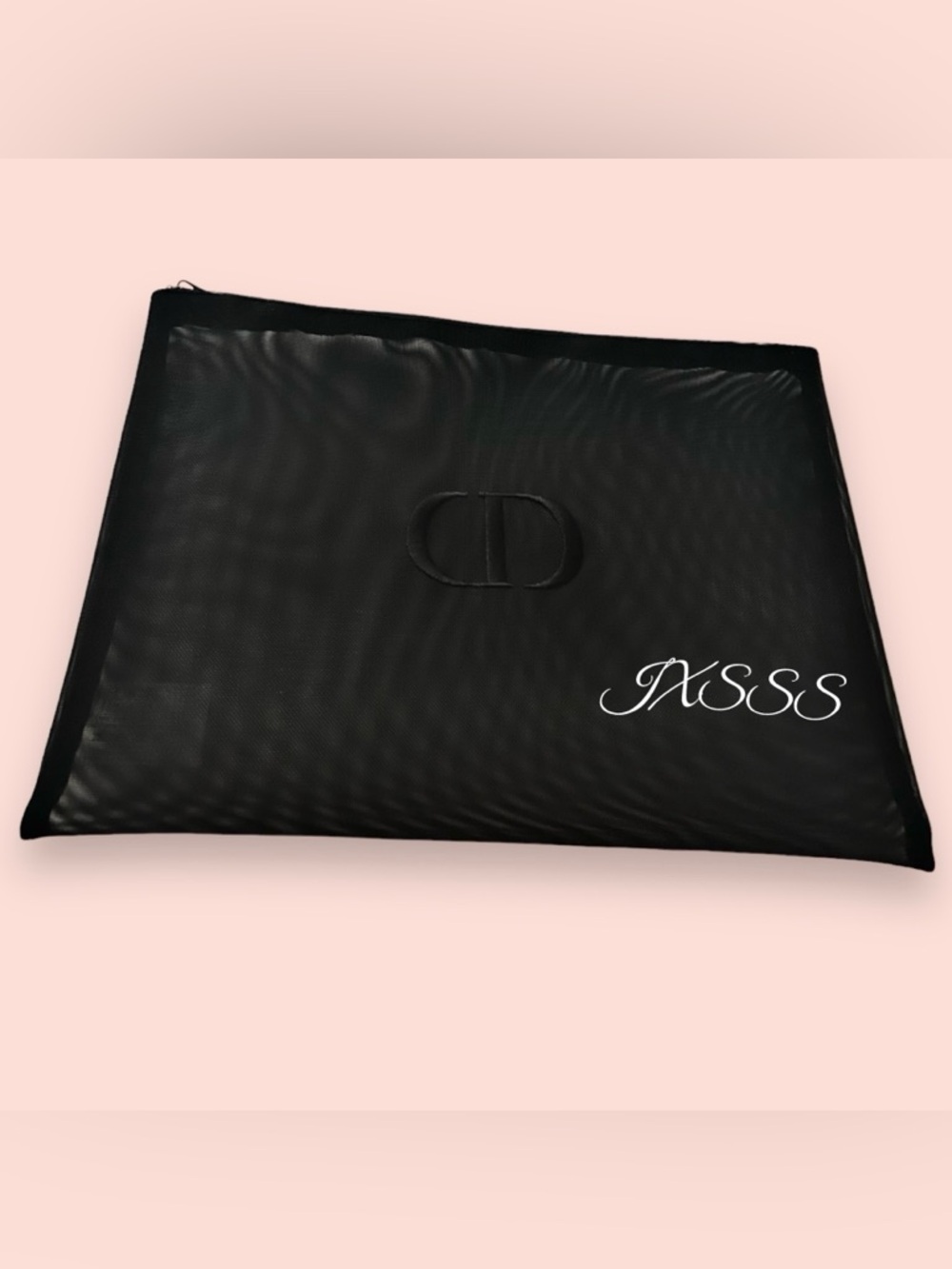 Black Mesh Dior Beauty (Embroidered) Cosmetic-Makeup Bag